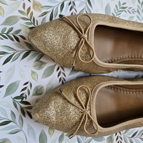 Candies Gold Glitter Ballet Flats - Size 8.5 - Picture 2 of 5